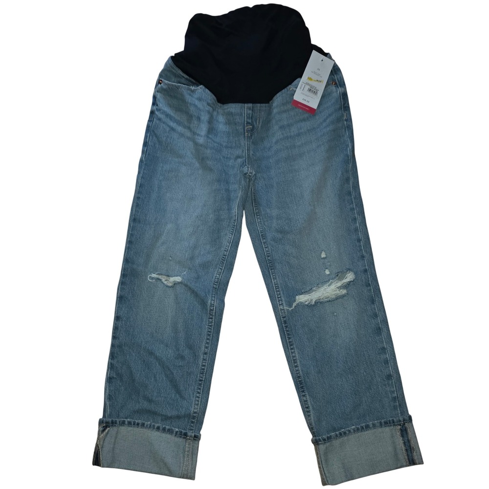 Isabel Maternity by Ingrid & Isabel Vintage Straight Cropped Jeans Blue 00 NWT